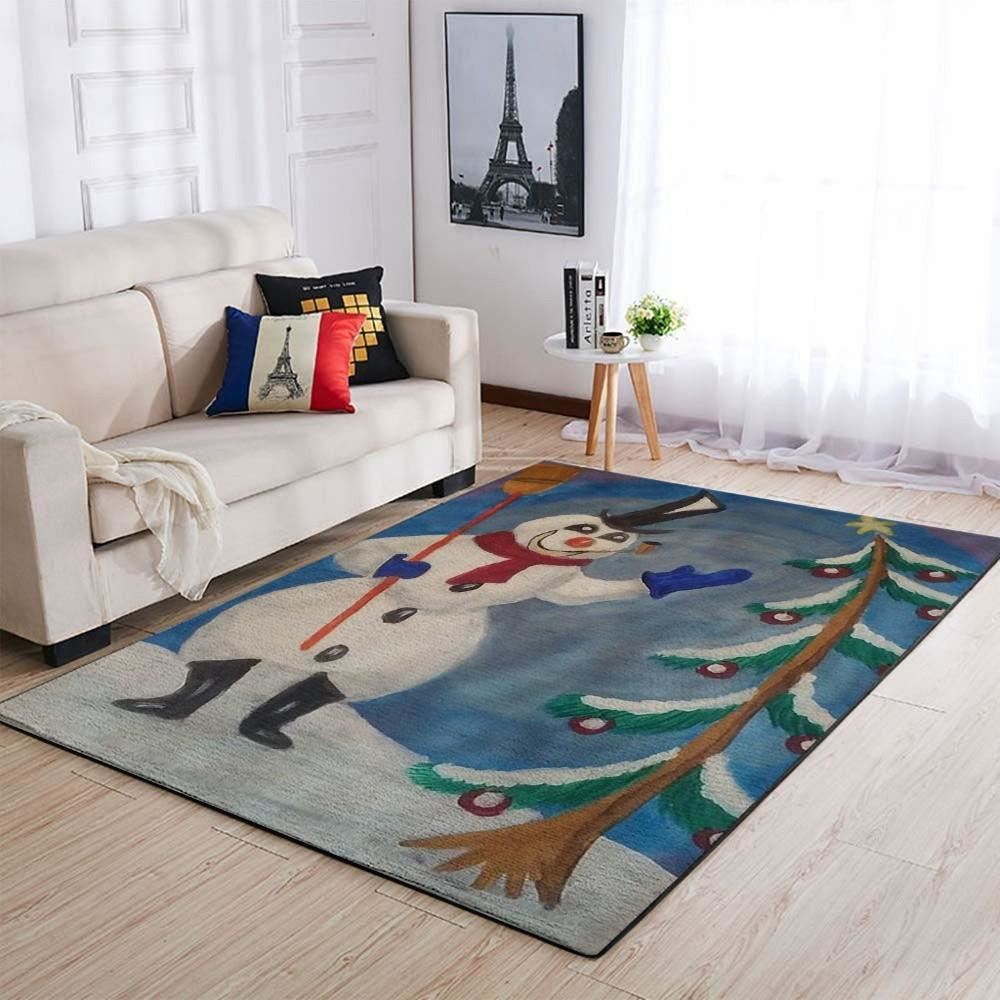 Christmas Rug, Christmas Frosty The Snowman Area Limited Edition RugChristmas Floor Mat, Livinng Room Decor Rug, Christmas Home Decor