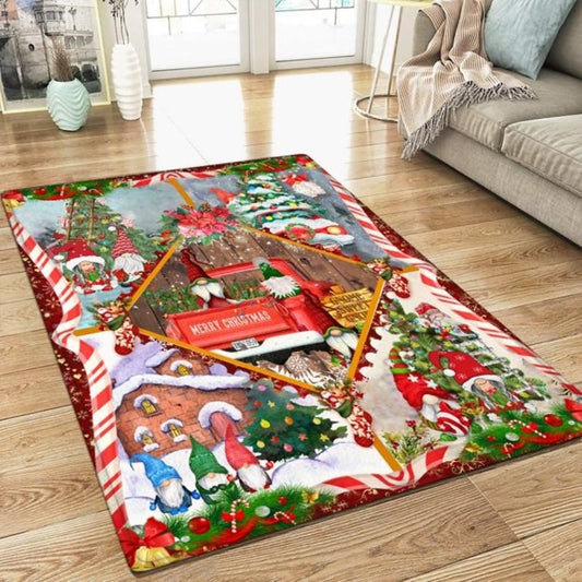 Christmas Rug, Christmas Gnome RugChristmas Floor Mat, Livinng Room Decor Rug, Christmas Home Decor