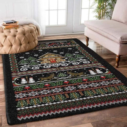 Christmas Rug, Christmas Knitted Limited Edition RugChristmas Floor Mat, Livinng Room Decor Rug, Christmas Home Decor
