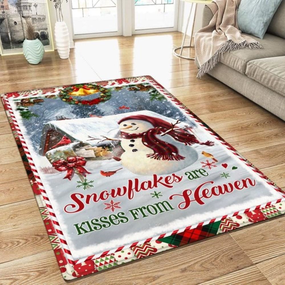 Christmas Rug, Christmas Rug Snowflakes Are Kisses From HeavenChristmas Floor Mat, Livinng Room Decor Rug, Christmas Home Decor