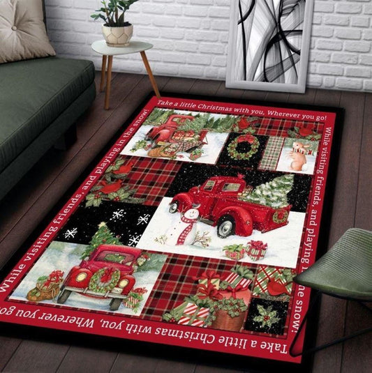 Christmas Rug, Christmas With You Rectangle Limited Edition RugChristmas Floor Mat, Livinng Room Decor Rug, Christmas Home Decor