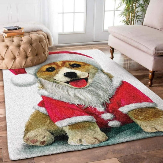 Christmas Rug, Comfort Oasis With Corgi Christmas Limited Edition RugChristmas Floor Mat, Livinng Room Decor Rug, Christmas Home Decor
