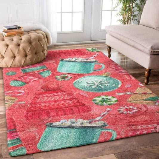 Christmas Rug, Cozy Cocoa Carols With Christmas Limited Edition RugChristmas Floor Mat, Livinng Room Decor Rug, Christmas Home Decor