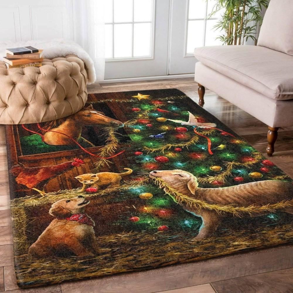 Christmas Rug, Deck The Halls With Christmas Limited Edition RugChristmas Floor Mat, Livinng Room Decor Rug, Christmas Home Decor