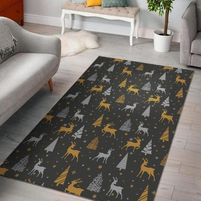 Christmas Rug, Deer Christmas Tree Limited Edition RugChristmas Floor Mat, Livinng Room Decor Rug, Christmas Home Decor