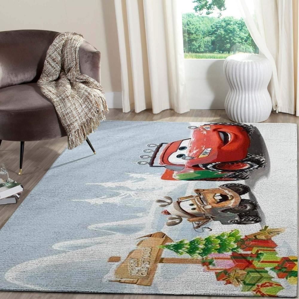 Christmas Rug, Disney Cars Merry Christmas Area Limited Edition RugChristmas Floor Mat, Livinng Room Decor Rug, Christmas Home Decor