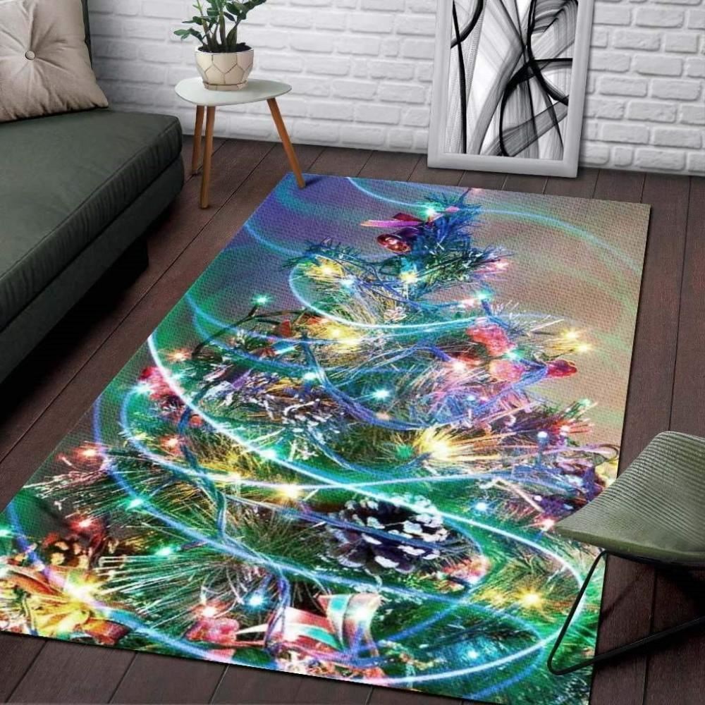 Christmas Rug, Festive Snowman Chronicles With Christmas Tree Limited Edition RugChristmas Floor Mat, Livinng Room Decor Rug, Christmas Home Decor