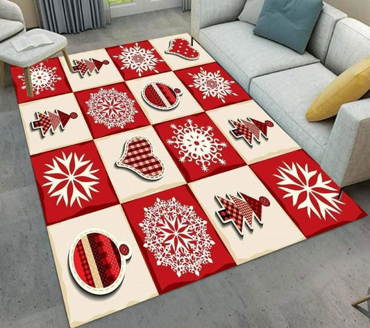 Christmas Rug, Friendship With Christmas Limited Edition RugChristmas Floor Mat, Livinng Room Decor Rug, Christmas Home Decor