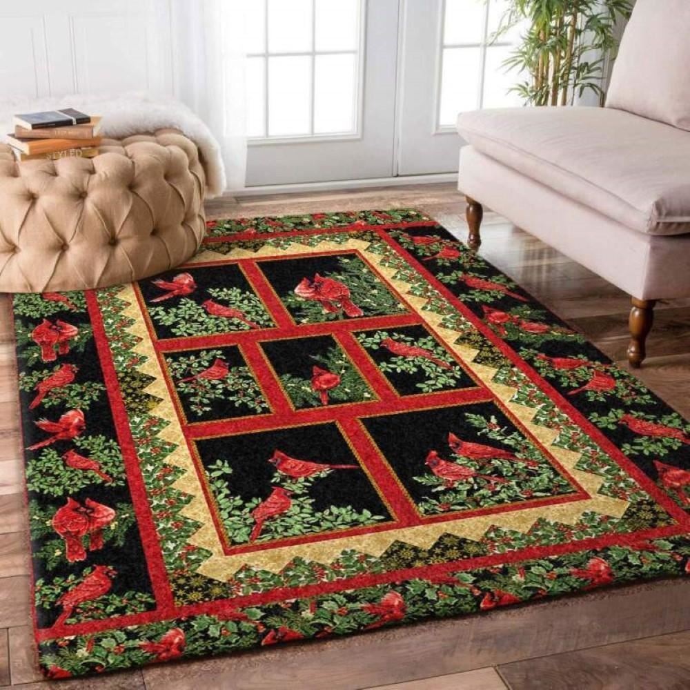 Christmas Rug, Majestic With Cardinal Christmas Limited Edition RugChristmas Floor Mat, Livinng Room Decor Rug, Christmas Home Decor