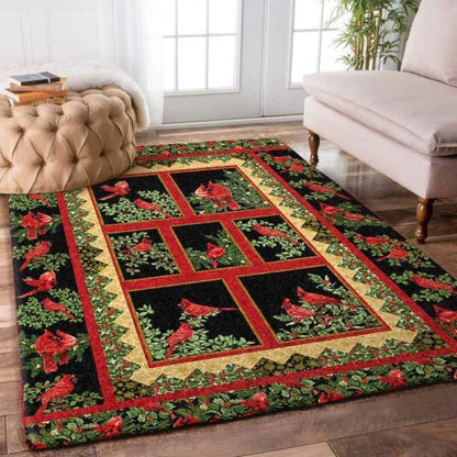 Christmas Rug, Majestic With Cardinal Christmas Limited Edition RugChristmas Floor Mat, Livinng Room Decor Rug, Christmas Home Decor