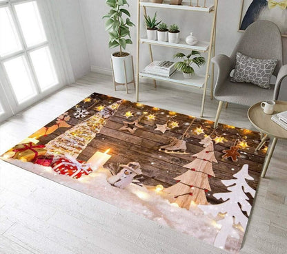 Christmas Rug, Merry Magic Threads With Christmas Limited Edition RugChristmas Floor Mat, Livinng Room Decor Rug, Christmas Home Decor