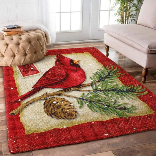 Christmas Rug, Noble Avian Tribute With Cardinal Christmas Limited Edition RugChristmas Floor Mat, Livinng Room Decor Rug, Christmas Home Decor