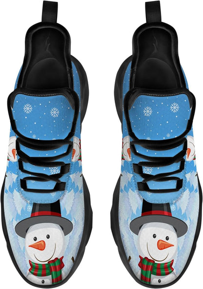 Christmas Running Shoes, Merry Christmas Snowman Max Soul Shoes For Men Women, Christmas Shoes, Winter Fashion Shoes