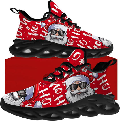 Christmas Running Shoes, Santa Claus Hohoho Max Soul Shoes For Men Women, Christmas Shoes, Winter Fashion Shoes