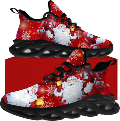 Christmas Running Shoes, Santa Claus Ring Bells Max Soul Shoes For Men Women, Christmas Shoes, Winter Fashion Shoes