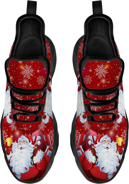 Christmas Running Shoes, Santa Claus Ring Bells Max Soul Shoes For Men Women, Christmas Shoes, Winter Fashion Shoes