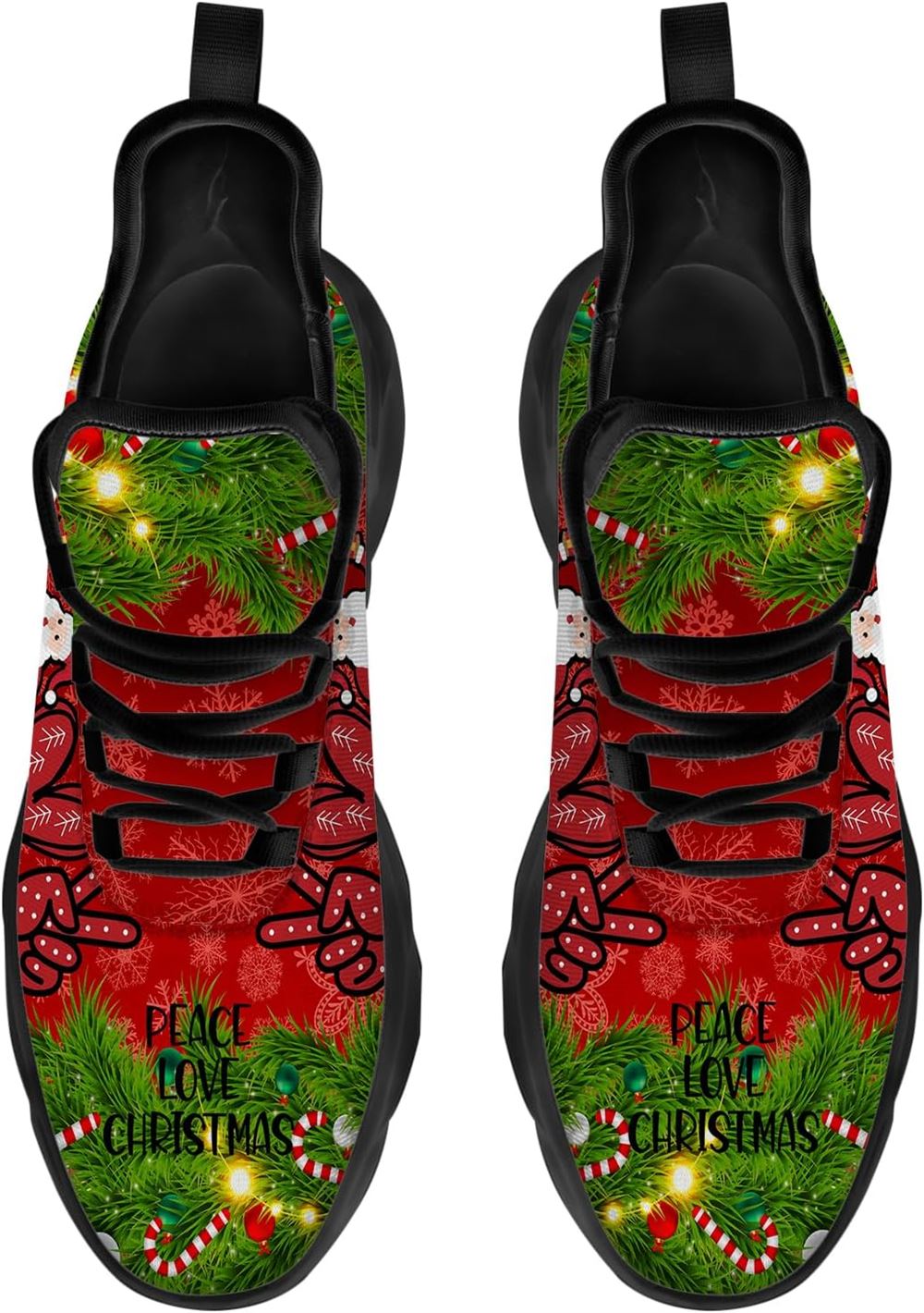 Christmas Running Shoes, Santa Feace Love Christmas Max Soul Shoes For Men Women, Christmas Shoes, Winter Fashion Shoes