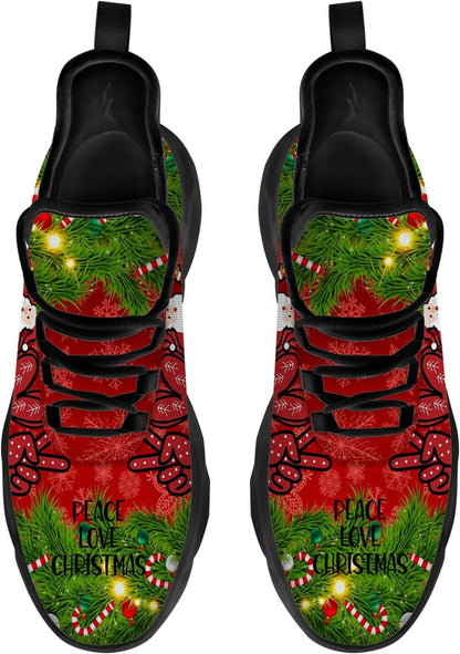 Christmas Running Shoes, Santa Feace Love Christmas Max Soul Shoes For Men Women, Christmas Shoes, Winter Fashion Shoes