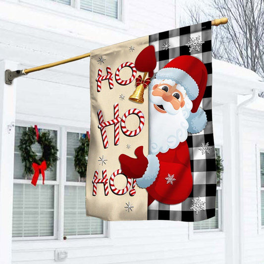 Christmas Santa Claus Welcome Home Ho Ho Ho Flag, Christmas Garden Flag, Home Decor Accessories, Christmas Outdoor Decor Ideas