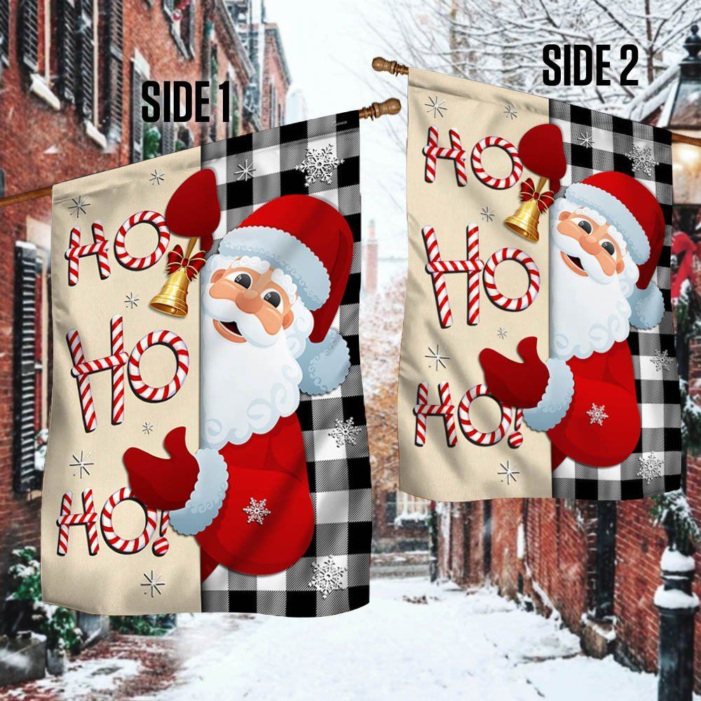 Christmas Santa Claus Welcome Home Ho Ho Ho Flag, Christmas Garden Flag, Home Decor Accessories, Christmas Outdoor Decor Ideas