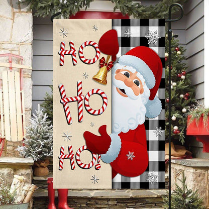Christmas Santa Claus Welcome Home Ho Ho Ho Flag, Christmas Garden Flag, Home Decor Accessories, Christmas Outdoor Decor Ideas