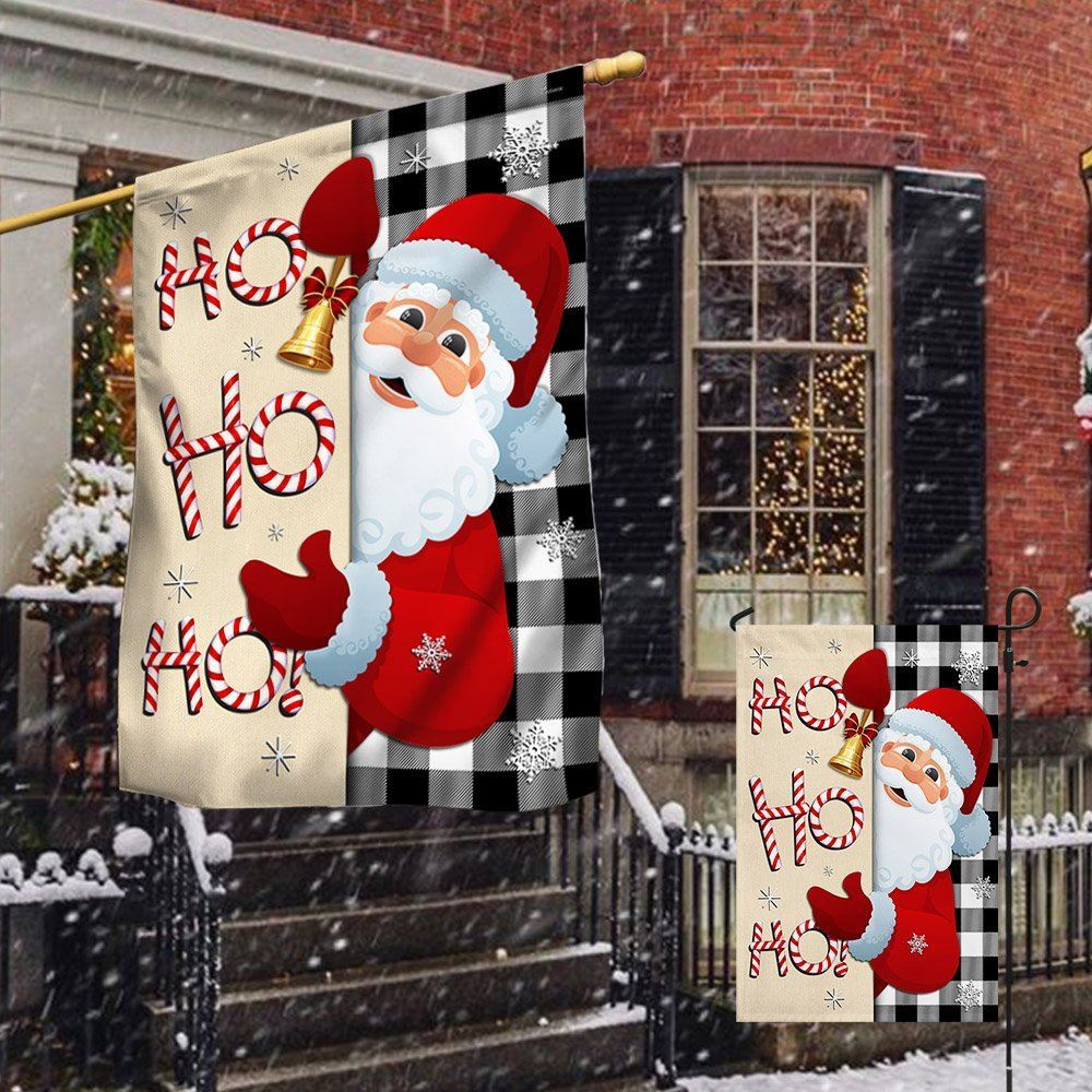 Christmas Santa Claus Welcome Home Ho Ho Ho Flag, Christmas Garden Flag, Home Decor Accessories, Christmas Outdoor Decor Ideas