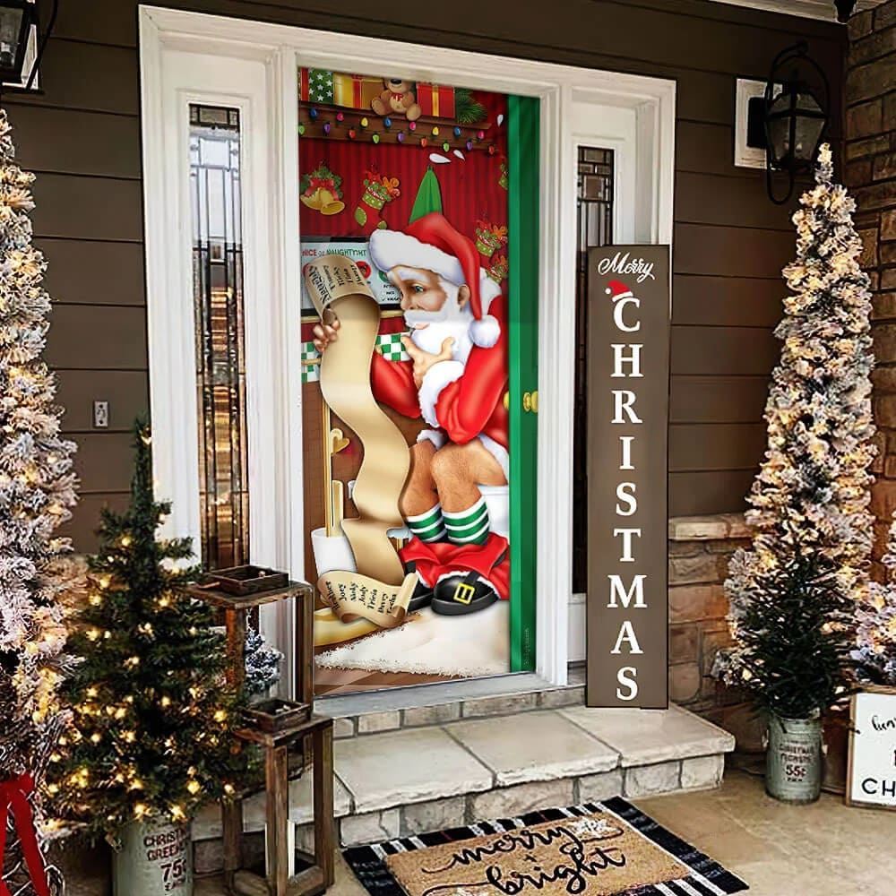 Christmas Santa Door Cover Funny, Christmas Door Knob Covers, Christmas Outdoor Decoration
