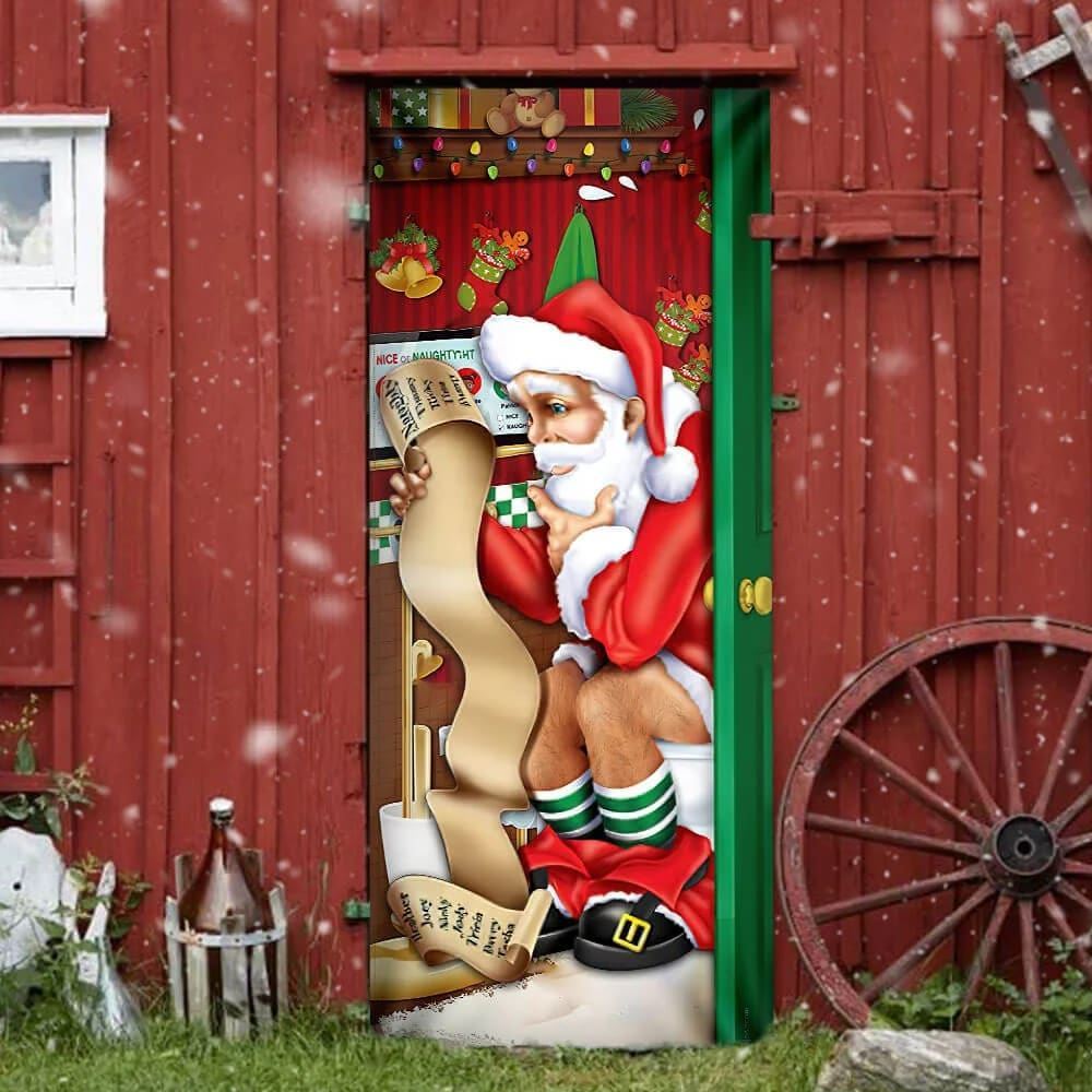 Christmas Santa Door Cover Funny, Christmas Door Knob Covers, Christmas Outdoor Decoration