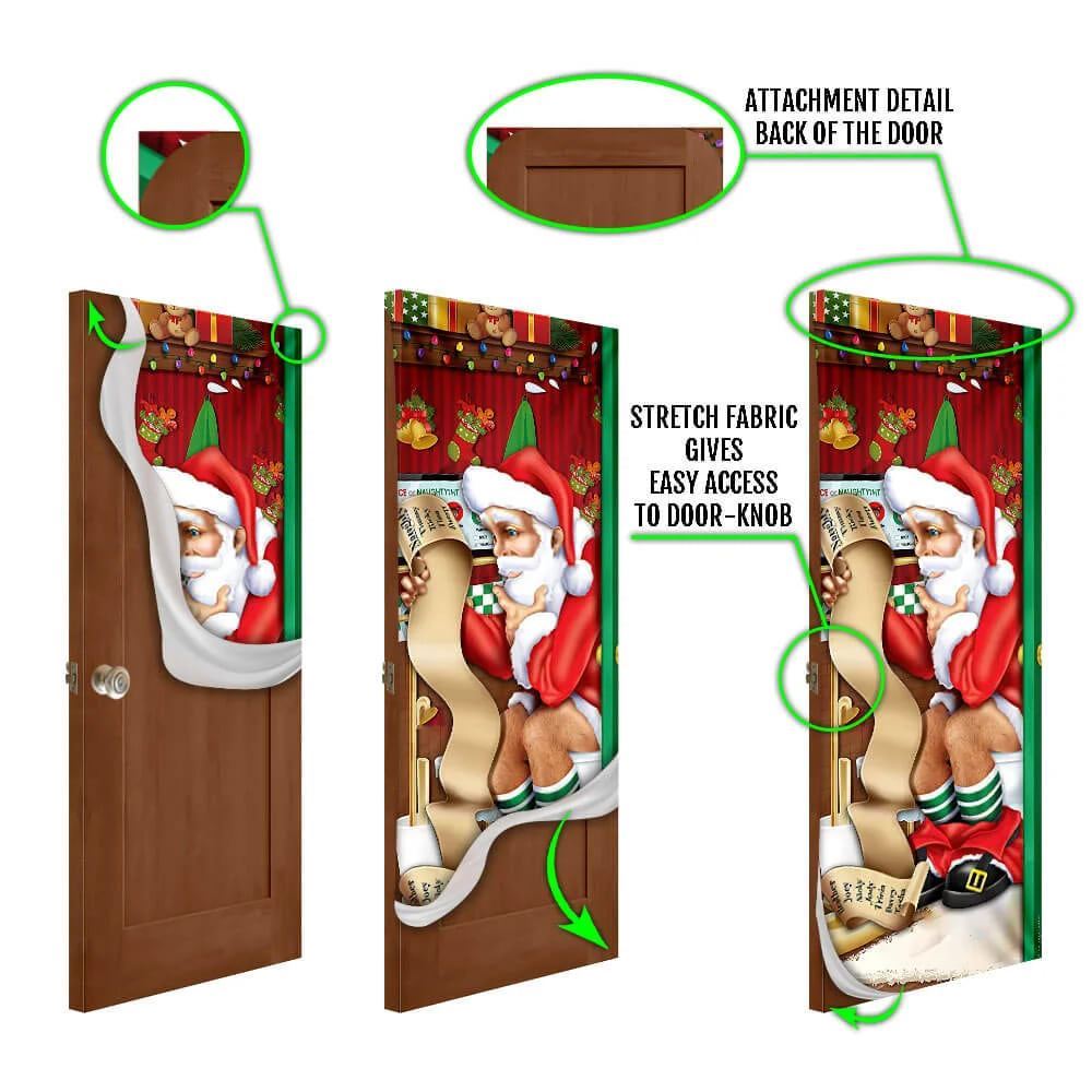 Christmas Santa Door Cover Funny, Christmas Door Knob Covers, Christmas Outdoor Decoration