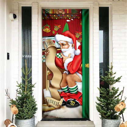 Christmas Santa Door Cover Funny, Christmas Door Knob Covers, Christmas Outdoor Decoration