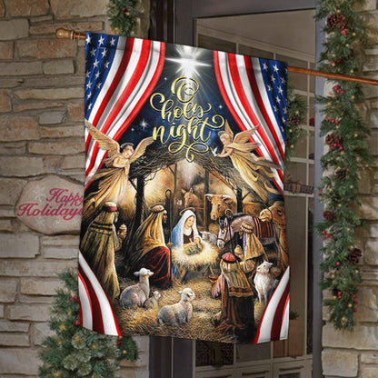 Christmas Silent Night Flag Jesus Is Born Flag, Christian Christmas House Flag, Christmas Outdoor Decor Ideas