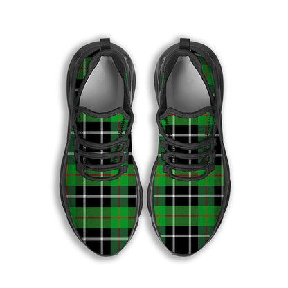 Christmas Tartan Green Plaid Scottish Black Max Soul Shoes For Men Women, Best Running Sneaker, Christmas Shoes, Winter Fashion Shoes