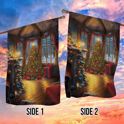 Christmas Tree Beside Window Flag, Christmas Garden Flag, Home Decor Accessories, Christmas Outdoor Decor Ideas