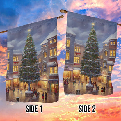 Christmas Tree Between Apartments Flag, Christmas Garden Flag, Home Decor Accessories, Christmas Outdoor Decor Ideas