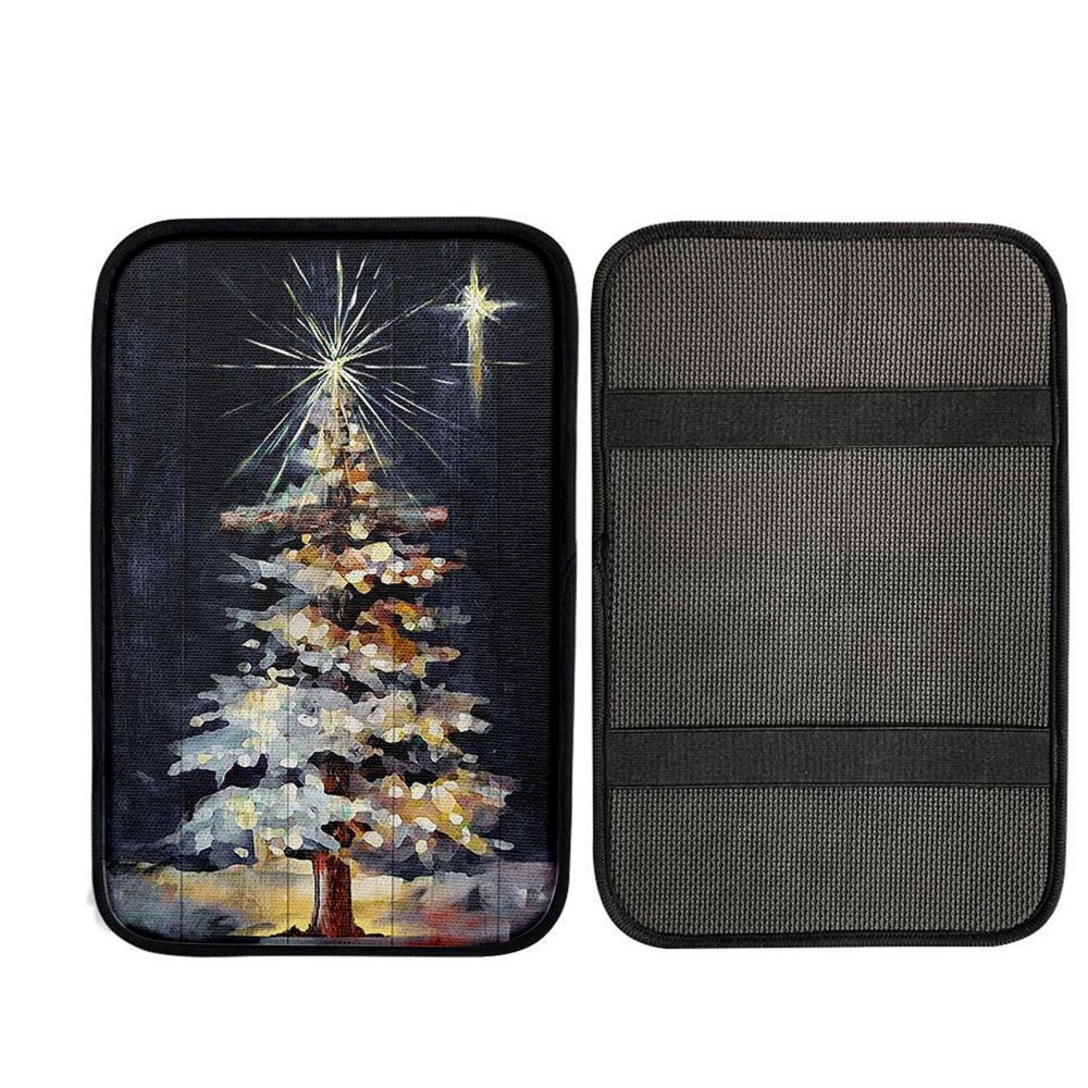 Christmas Tree Holy Night Car Center Console Cover, Christian Car Accessories