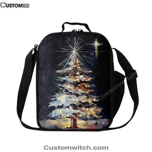 Christmas Tree Holy Night Lunch Bag, Christian Lunch Bag For School, Picnic, Religious Lunch Bag