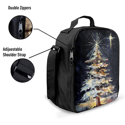 Christmas Tree Holy Night Lunch Bag, Christian Lunch Bag For School, Picnic, Religious Lunch Bag