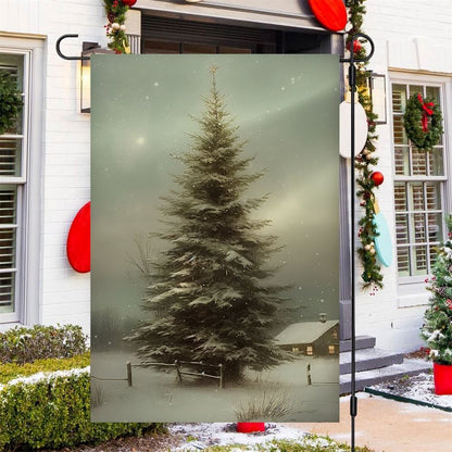 Christmas Tree In The Forest Winter Flag, Christmas Garden Flag, Home Decor Accessories, Christmas Outdoor Decor Ideas
