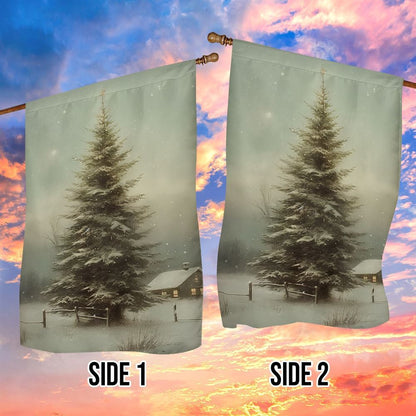 Christmas Tree In The Forest Winter Flag, Christmas Garden Flag, Home Decor Accessories, Christmas Outdoor Decor Ideas