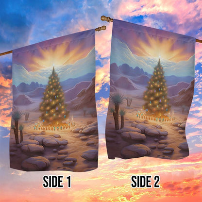 Christmas Tree Under Sunset Flag, Christmas Garden Flag, Home Decor Accessories, Christmas Outdoor Decor Ideas