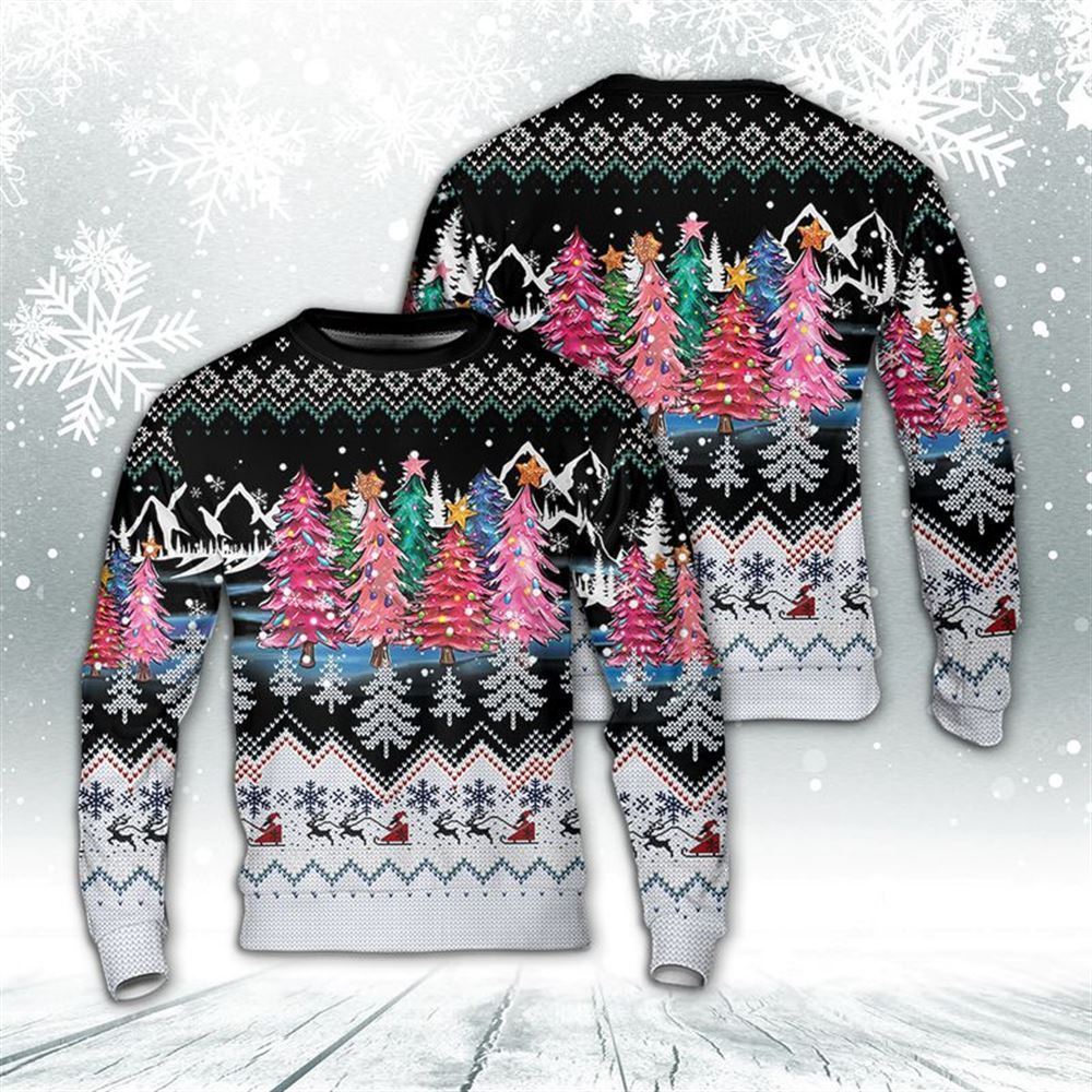 Christmas Trees With Lights Ugly Christmas Sweater, Best Gift For Holiday, Christmas Crewneck Sweater, Christmas Winter Fashion