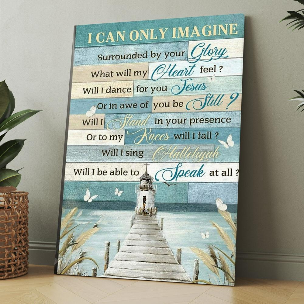 Church Painting By The River I Can Only Imagine Canvas, Christmas Gift for Christian