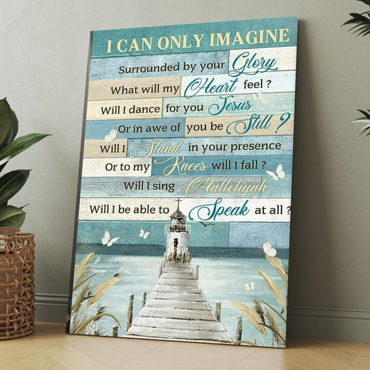 Church Painting By The River I Can Only Imagine Canvas, Christmas Gift for Christian