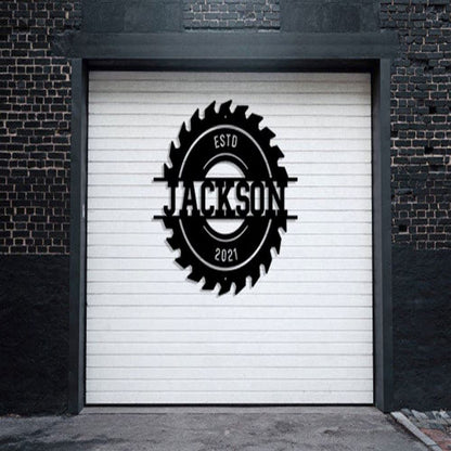 Circular Saw Blade Metal Sign, Round Circular Saw Metal Wall, Patio And Porch Decor Saw