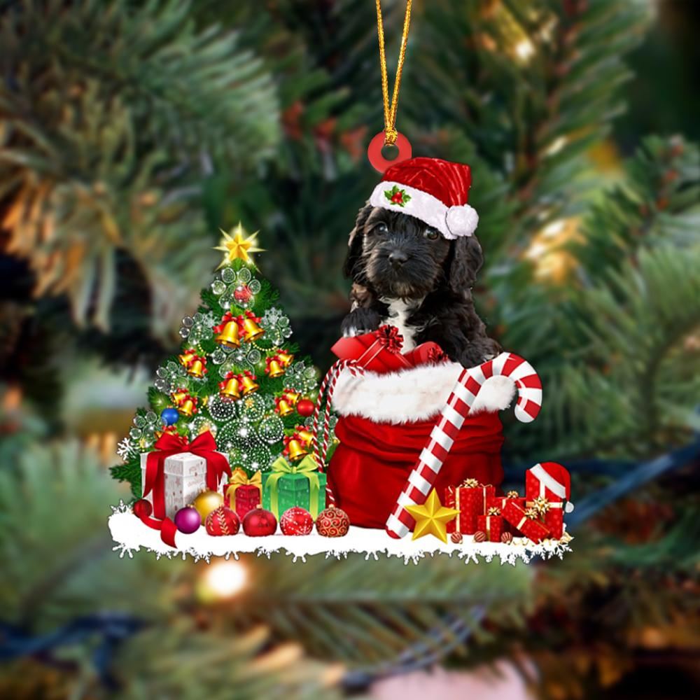 Cockapoo Gift Bag Merry Christmas Ornament, Christmas Gift, Christmas Tree Decorations, Christmas Ornament 2023