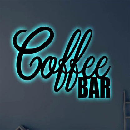 Coffee Bar Metal Art Sign, Light Up Coffee Metal Sign, Anniversary Gift, Home Decor Sign, Outdoor Sign, Wall Hanging Art