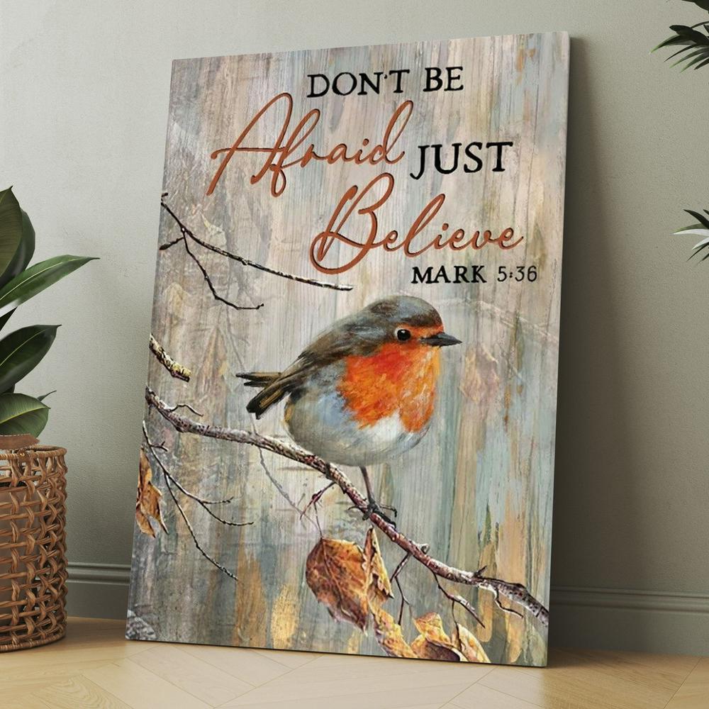 Colorful Bird Don't Be Afraid Just Believe Canvas, Christmas Gift for Christian