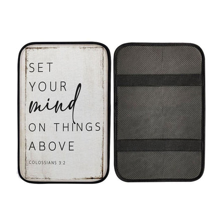 Colossians 32 Nkjv Set Your Mind On Things Above Car Center Console Cover, Christian Car Accessories