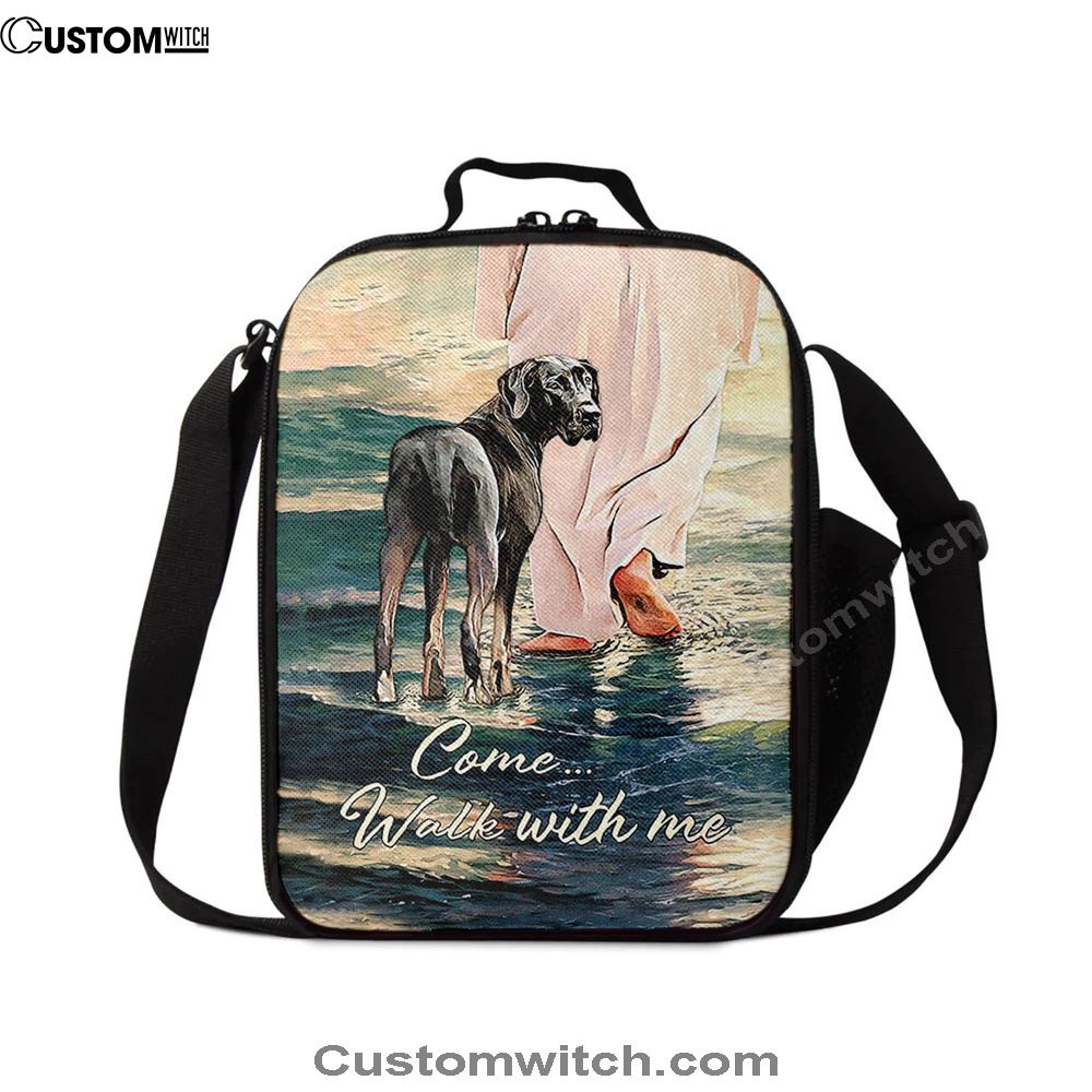 Come Walk With Me Lunch Bag, Christian Lunch Bag For School, Picnic, Religious Lunch Bag