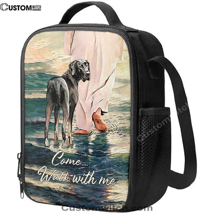 Come Walk With Me Lunch Bag, Christian Lunch Bag For School, Picnic, Religious Lunch Bag